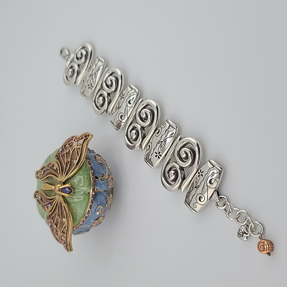 Brighton "Pablo's Passion" Collection Scrollwork Panel Bracelet W Tribal Details View 5